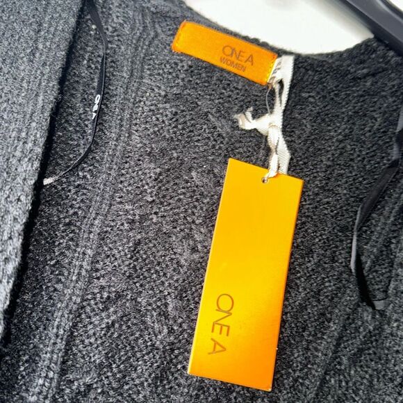 ONE A Women's Spring Autumn Loose Simple Cardigan Sweater V-Neck Long Sleeve - Picture 7 of 9